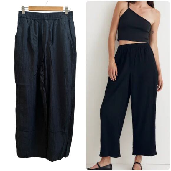 Madewell New Crinkle Crepe Drapey Small Straight Leg Crop Pant 26 Inch Inseam - Picture 1 of 14